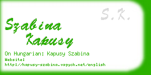 szabina kapusy business card